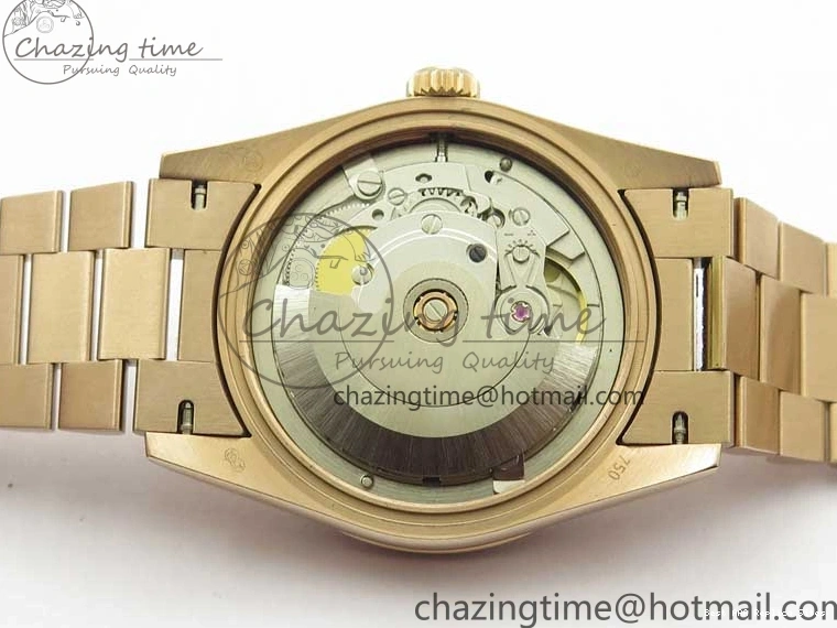 AAA Replica Watches on President A 2689 BP White ComfortFit Crystal Crystal Marker MOP RG Best Edition 128235 Dial Day-Date Bracelet RG 36mm 1218